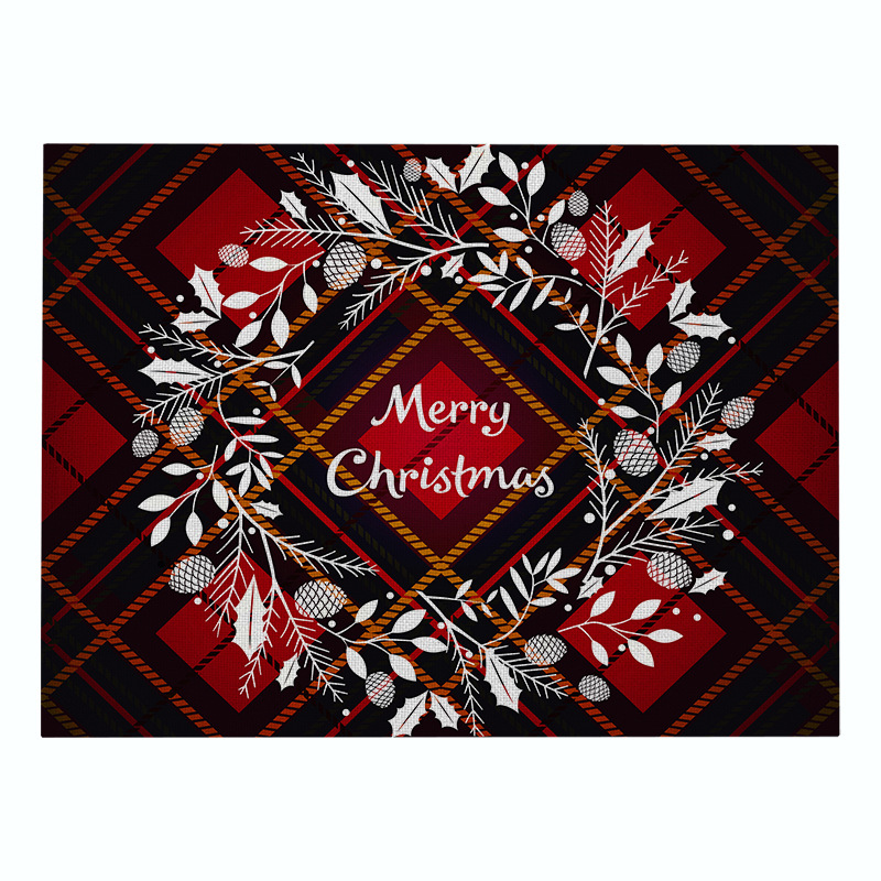 Square Christmas Nordic Cloth Cotton Woven Dining Table Mat Placemat