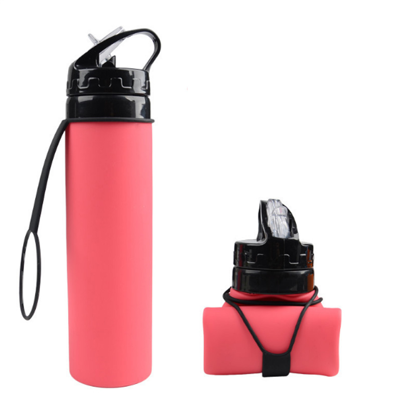Silicone Collapsible Sports Drinking Water Bottle Bpa Free 600ML