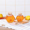 Hexagon Bee Honey Jar with Dipper Wood Lid Box 100ml 200ml 500g
