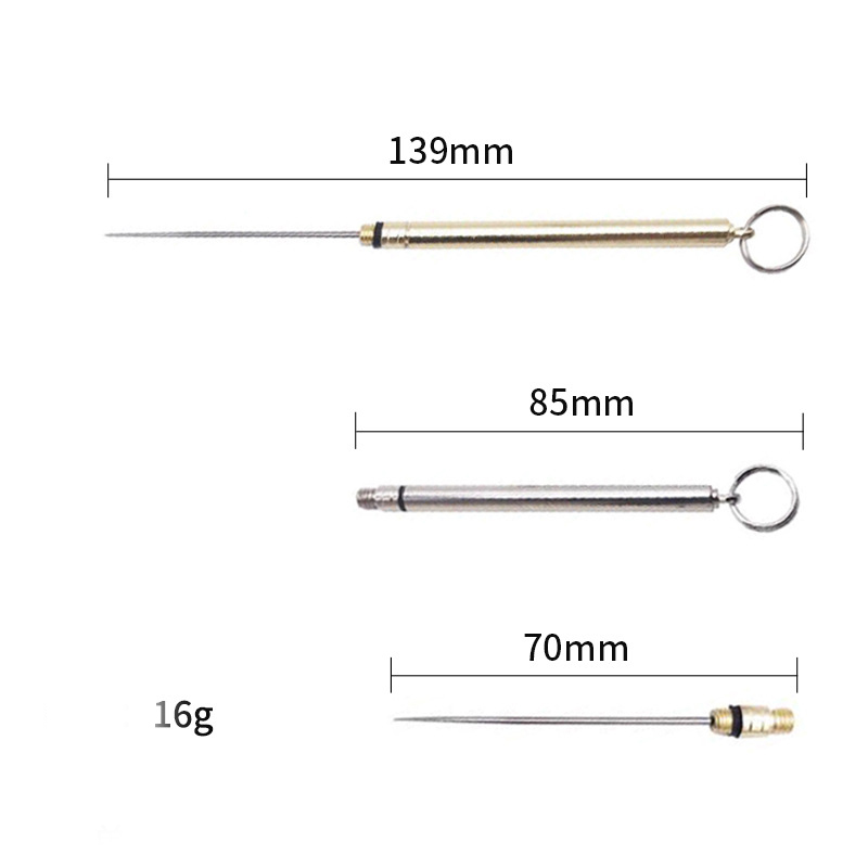 Portable Metal Titanium Alloy Slender Storage Box Holder Toothpick With Ring For Outdoor