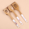 Cathylin Wooden Kitchen Tool Set , Ceramics Handle Colored Kitchen Utensils