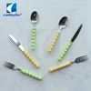 Low Price Plastic Two-color Handle Cutlery Handle 18/10 Stainless Steel Cutlery Set