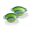 Collapsible Silicone Colander Set Pasta Basket Strainers with Plastic Handles for Kitchen