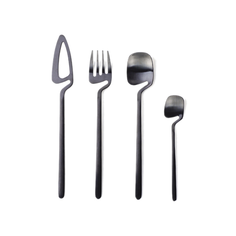 Fancy stainless steel 304 flatware cutlery set silver rose gold black knife fork spoon for coffee tea dessert steak