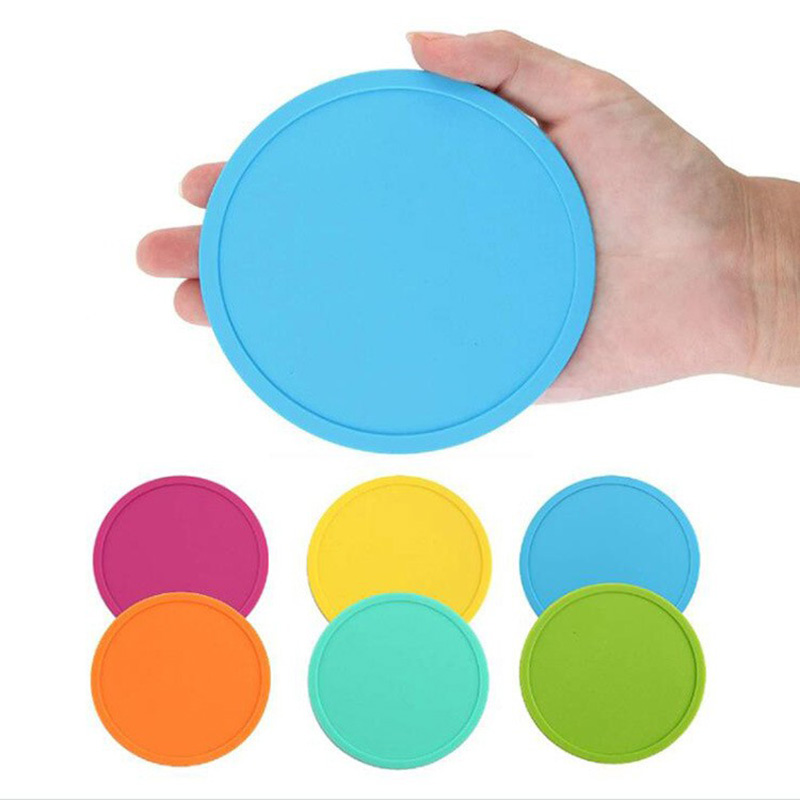 Wholesale Round Silicone Coaster Household Table Mat Heat Resistant Non-slip Car Cup Coaster Waterproof Reusable Barware Coaster