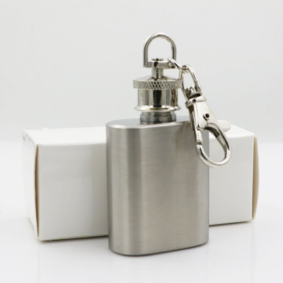 Mens Whisky Mini Keychain Corong Covers Blank 304 Stainless Steel Hip Flask