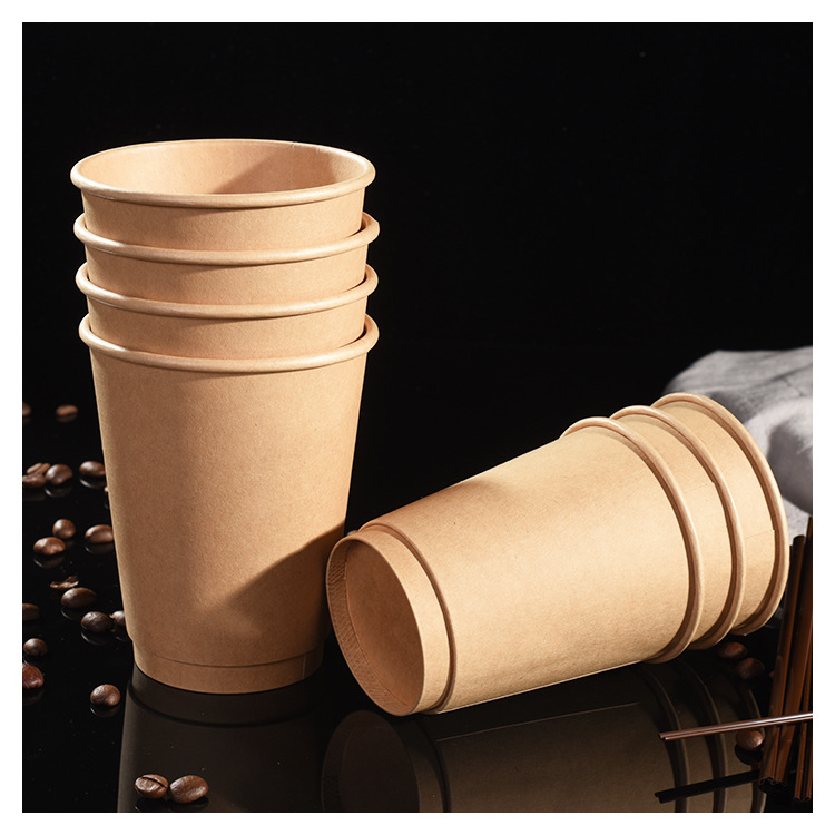 Double Wall Takeaway Disposable Holder Wholesale Price Tea Espresso Coffee Corrugated Kraft Paper Cup with Lid
