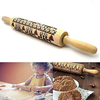 Wood Laser Engraving Christmas Elk Tree Embossed Rolling Pin