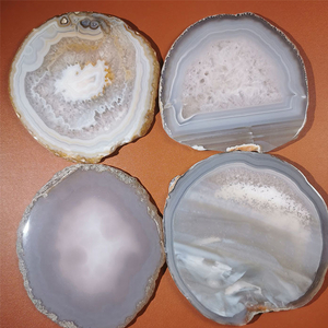Wholesale High Quality Natural Agate Coasters Dyed Or Coffee Cup Mat Round Non-slip Heat-resistant Beverage Coaster