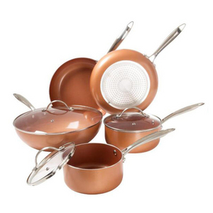 New Design 10pcs Aluminum Cookware Home Kitchen Copper Ceramic Cooking Pot And Pan Cookware Sets