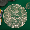 3d Artwork Extra Large Braided Circle Gold Coasters Pvc Round Placemat for Wedding Table