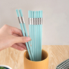 Reusable Modern Fashion Design Blue PET Fiberglass Chopsticks with Groove Surface Handle for Sushi