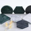 Hot Sell Creative Drink Cup Geometric 6 Hexagon Black White Texture Marble Coaster Made of Marble for Gift