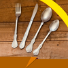 Bulk 4 Pcs Custom Royal Retro Antique Finished Sanding Silverware Vintage Spoon 4 Piece Stainless Steel Cutlery Set