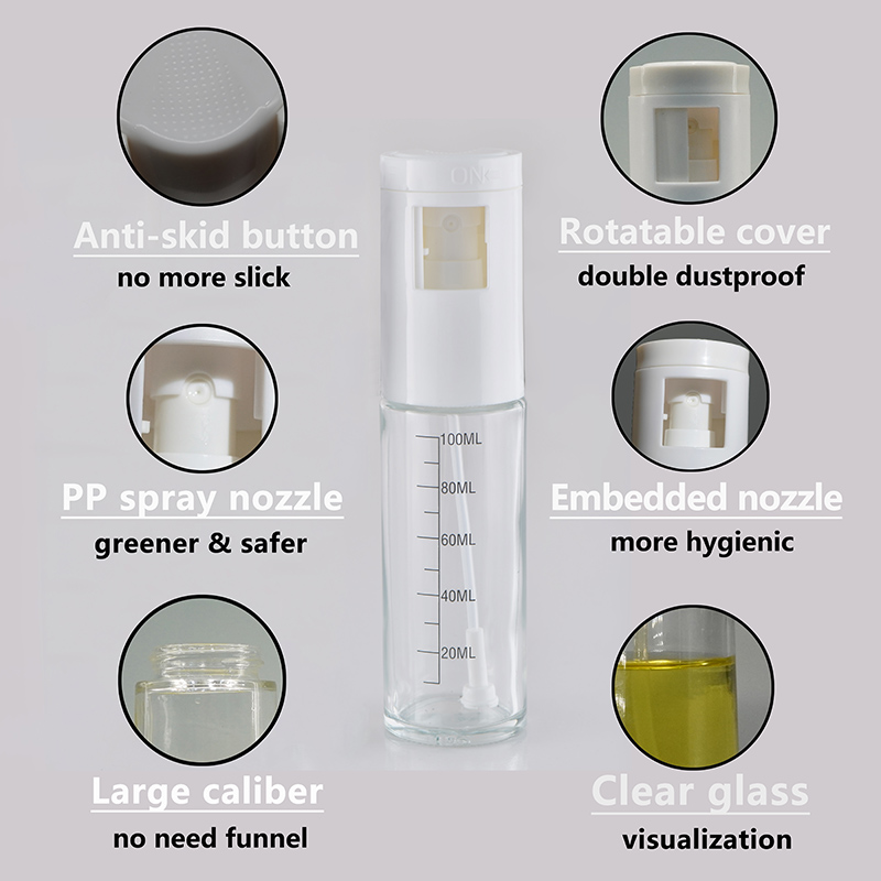 Bulk Black Clear Plastic Glass Bottle Kitchen Mist Air Pressure Pump Oil Dispenser for Sauce Olive Oil