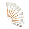 12 Pieces in 1 Set Kitchenware Cooking Tools Kitchen Accessories Silicone Kitchen Utensils with Wood Handle