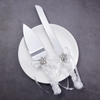 Lace Crystal Handle Stainless Steel Wedding Cake Server Set