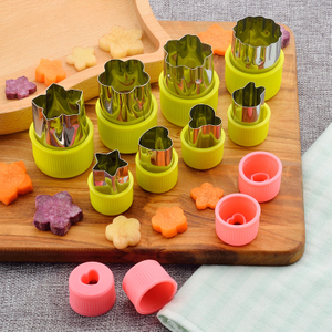 Wholesale Mold Stainless Steel Round Vegetable Cookie Cutter Set with Plastic Handle