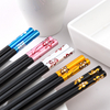 Wholesale Colored Flower Pattern Plated Alloy Black Chopsticks for Sushi