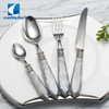 Hotel Acrylic Handle Marble Stainless Steel Cutlery Set Flatware 18/10