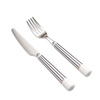 2 Pcs Ceramic Handle Stainless Steel Cutlery Set Fruit Fork Knife