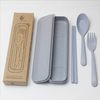 Camping Travel Flatware Fork Chopsticks Spoon Portable Wheat Straw Cutlery Set with Case