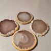 Wholesale High Quality Natural Agate Coasters Dyed Or Coffee Cup Mat Round Non-slip Heat-resistant Beverage Coaster