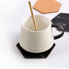 Home Decorative Small Blank Stone Drink Water Cup Hexagon 3d MDF Marble And Wood Coaster for Wedding Gift