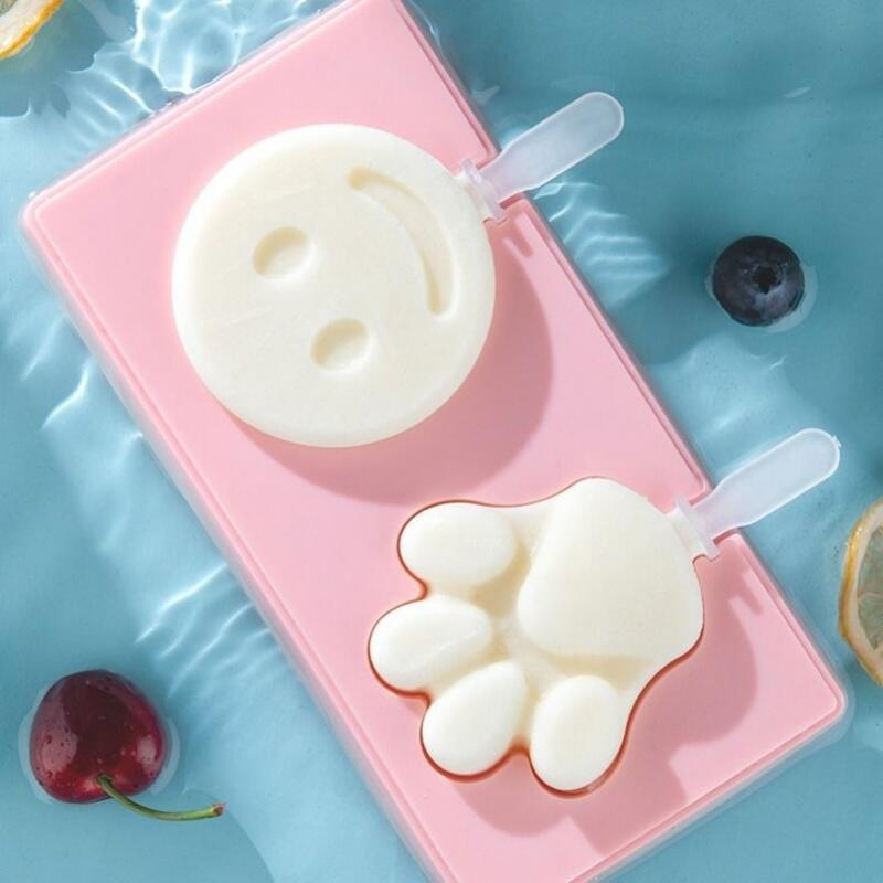 Diy Food Grade Bpa Free Ice Mold Tools Cartoon Ice Cube Pop Ball Maker Tray With Lid Silicone Popsicle Ice Cream Mold For Kids