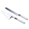 Silver Stainless Steel Plastic Acrylic Handle Wedding Knife Cake Server Set