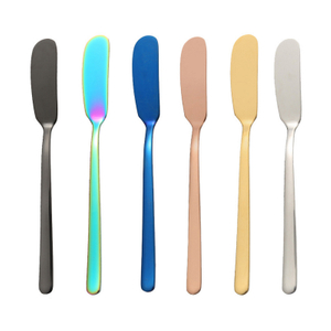 Gold Colorful Blue Black Silver Metal Stainless Steel Butter Knife Spreader