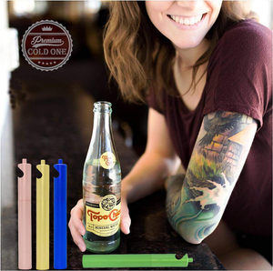 Reusable Metal Stainless Steel Collapsible Drinking Straw Set with Case And Bottle Opener
