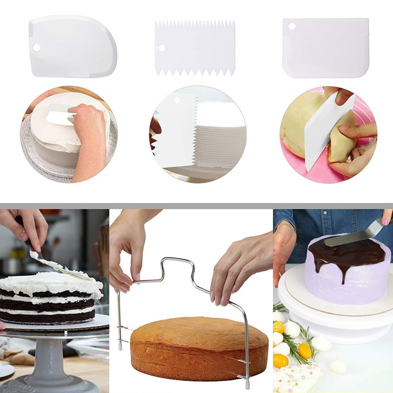 Plastic turntable base round rotating table revolving stand making baking cake tool set for wedding event cake decoration 