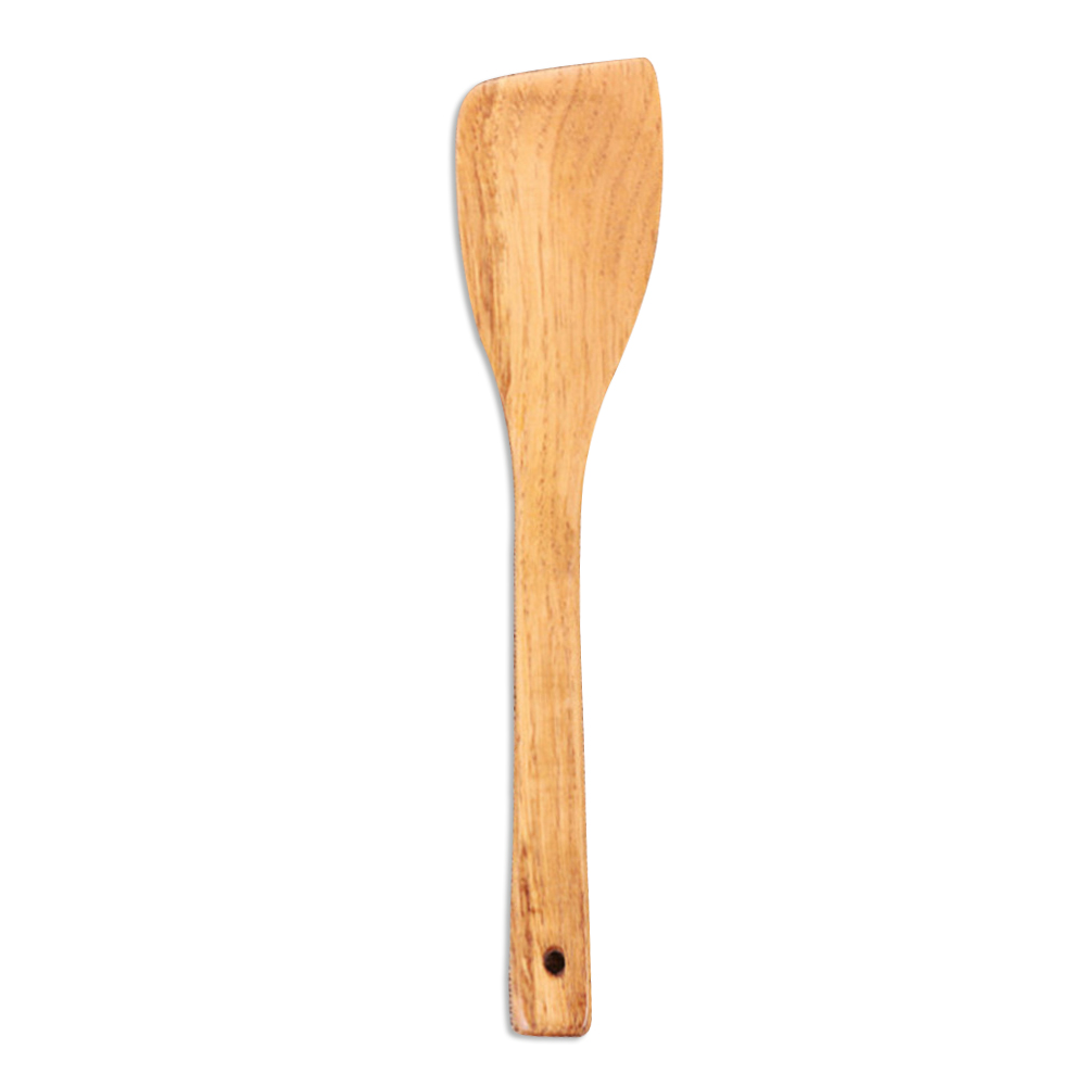 Bulk Cheap Natural Wooden Kitchen Cooking Utensil Painted Wood Serving Spoon Shovel with Long Handle