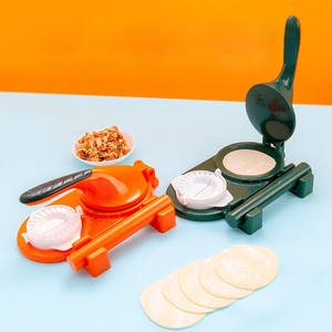 2 In 1 Kitchen Utensils Plastic PP Ravioli Dough Mold Manual Hand Press Dumpling Maker with Rolling Pin