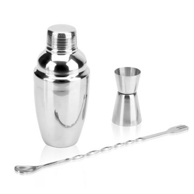 3 Pieces Kit 350ml 750ml Inox Stainless Steel Spoon Cocktail Shaker Set