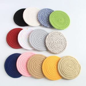 Wholesale Boho Hand Woven Placement Mats for Dining Table Non-slip Heat Resistant Table Mat Cotton Reusable Coaster