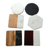 Creative 4 Inches Wooden Splicing Coaster Hexagon Round Square Marble Coaster for Drink Tea Coffee Cup