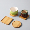 High Quality Home Decor Hexagon Heart Square Round Shape Mould Blank Natural Bamboo Wood Coaster Set