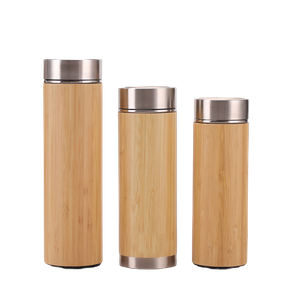 2022 High Quality 350 Ml Stainless Steel Coffee Thermos Recycled Natural Bamboo Fiber Tea Infuser Tumbler with Lid