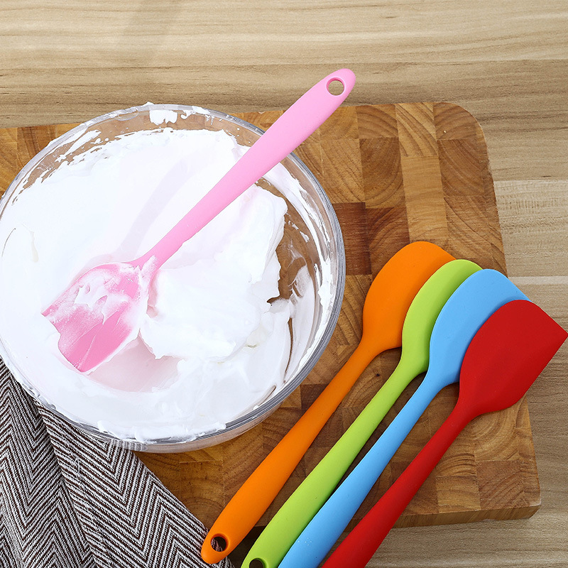 Small Heat Resistant Silicon Rubber Cake Cream Scraper Silicone Spatula Spoon Set for Baking