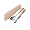 Korean Style Portable Chopstick And Spoon Travel Wedding Gift Stainless Steel Cutlery Set with Wheat Straw Case