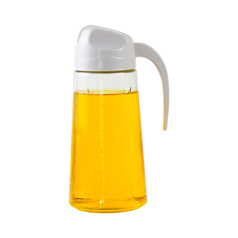 2022 Bulk 630 Ml Auto Flip Clear Glass Sauce And Vinegar Bottle Olive Oil Dispenser for Kitchen Oil Cooking
