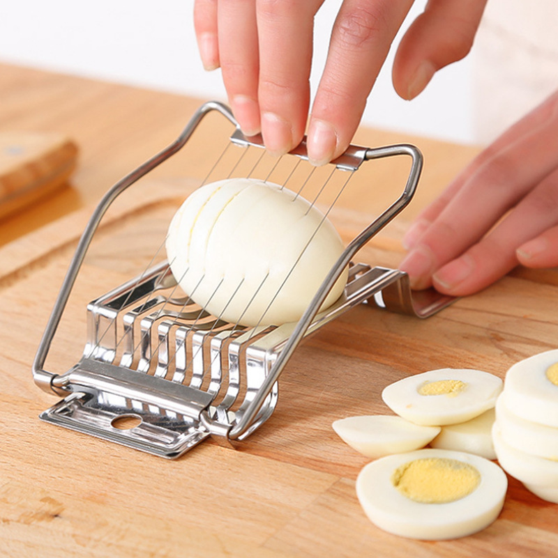 Food Grade Reusable Metal Kitchen Cutter Multi-purpose 304 430 Stainless Steel Egg Slicer