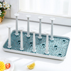 Multi-function Removable Kitchen Small Stand Cabinet Organizer Plastic Glass Tea Cup Rack with Drain Tray