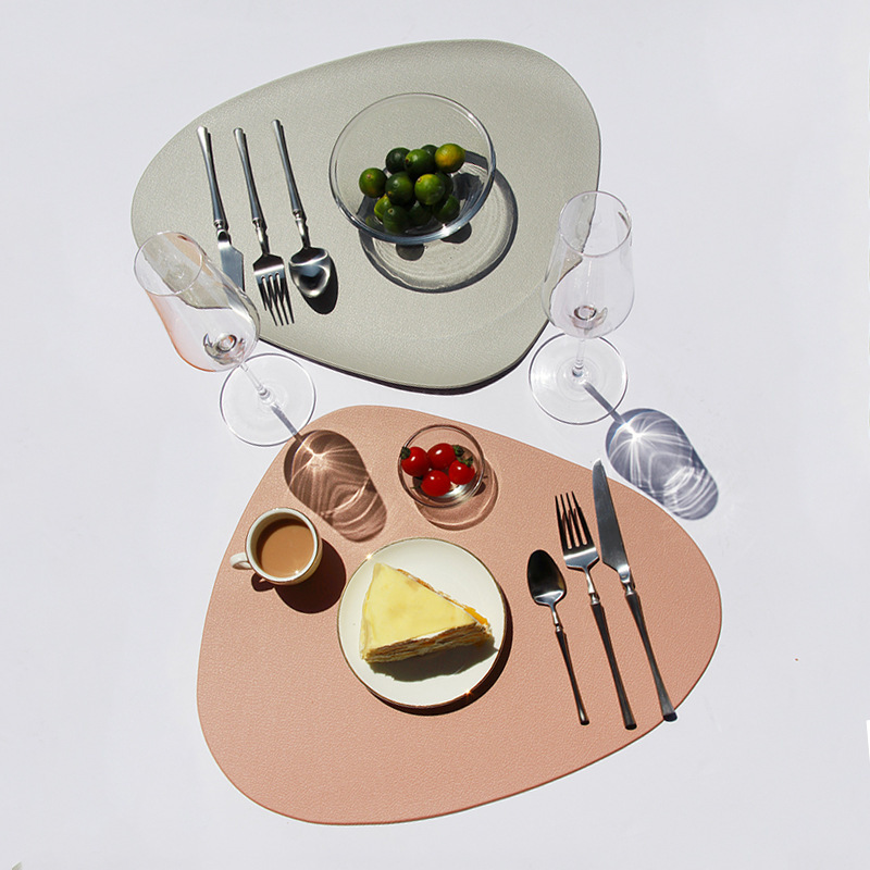 High Quality Pu Leather Placemat Waterproof Oil-proof Table Placemat Durable Heat-resistant Placemats for Dining Table