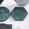 Hot Sell Creative Drink Cup Geometric 6 Hexagon Black White Texture Marble Coaster Made of Marble for Gift