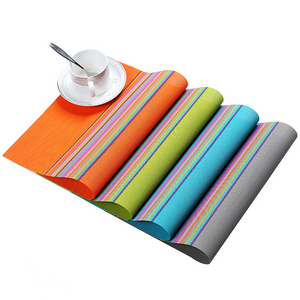 Wholesale Rectangle Washable Woven Pvc Placemats Eco Friendly Non-slip Table Placemat Durable Heat-resistant Placemats