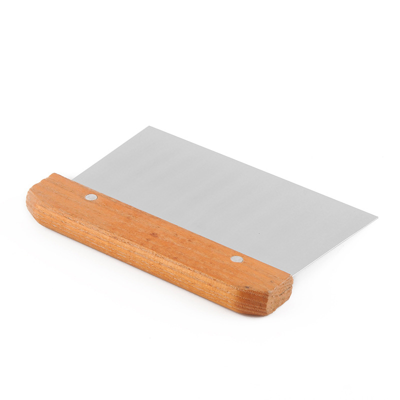 Stainless Steel Pastry Dough Chopper Cutter Scraper with Wood Handle