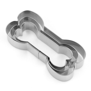 Wholesale 3pcs Cute Stainless Steel Metal Dog Bone Shapes Cookie Cutter Set